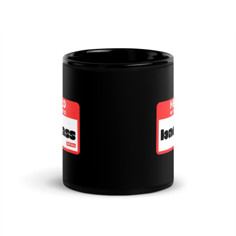 Hello, My Name Is Badass Black Mug - Image 3