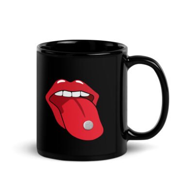 Pill Tongue Black Mug