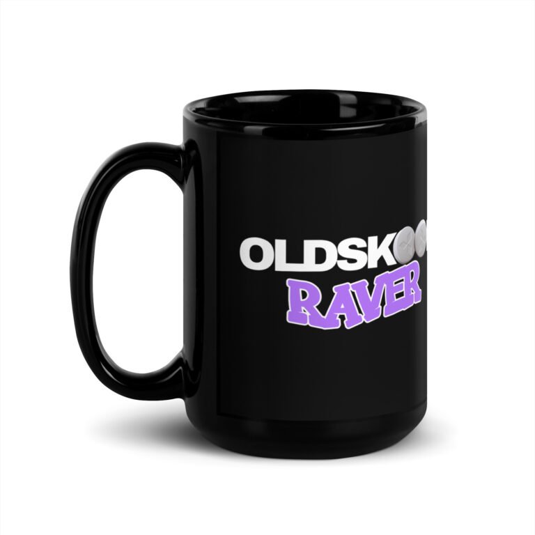 Oldskool Raver Black Mug - Image 4