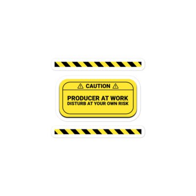 Caution: Producer At Work Sticker - Image 2