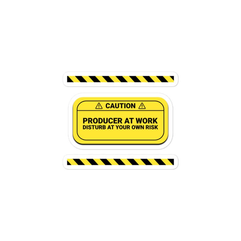 Caution: Producer At Work Sticker - Image 2