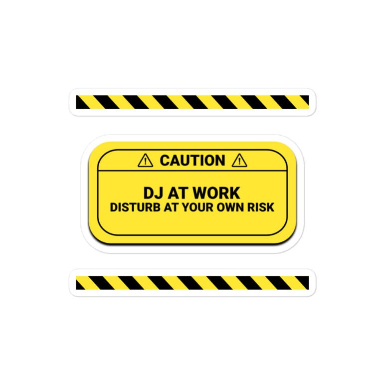 Caution: DJ At Work Sticker - Image 3