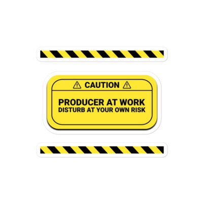 Caution: Producer At Work Sticker - Image 3