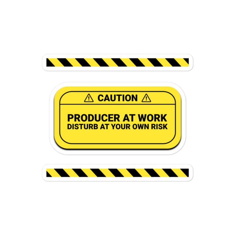 Caution: Producer At Work Sticker - Image 3