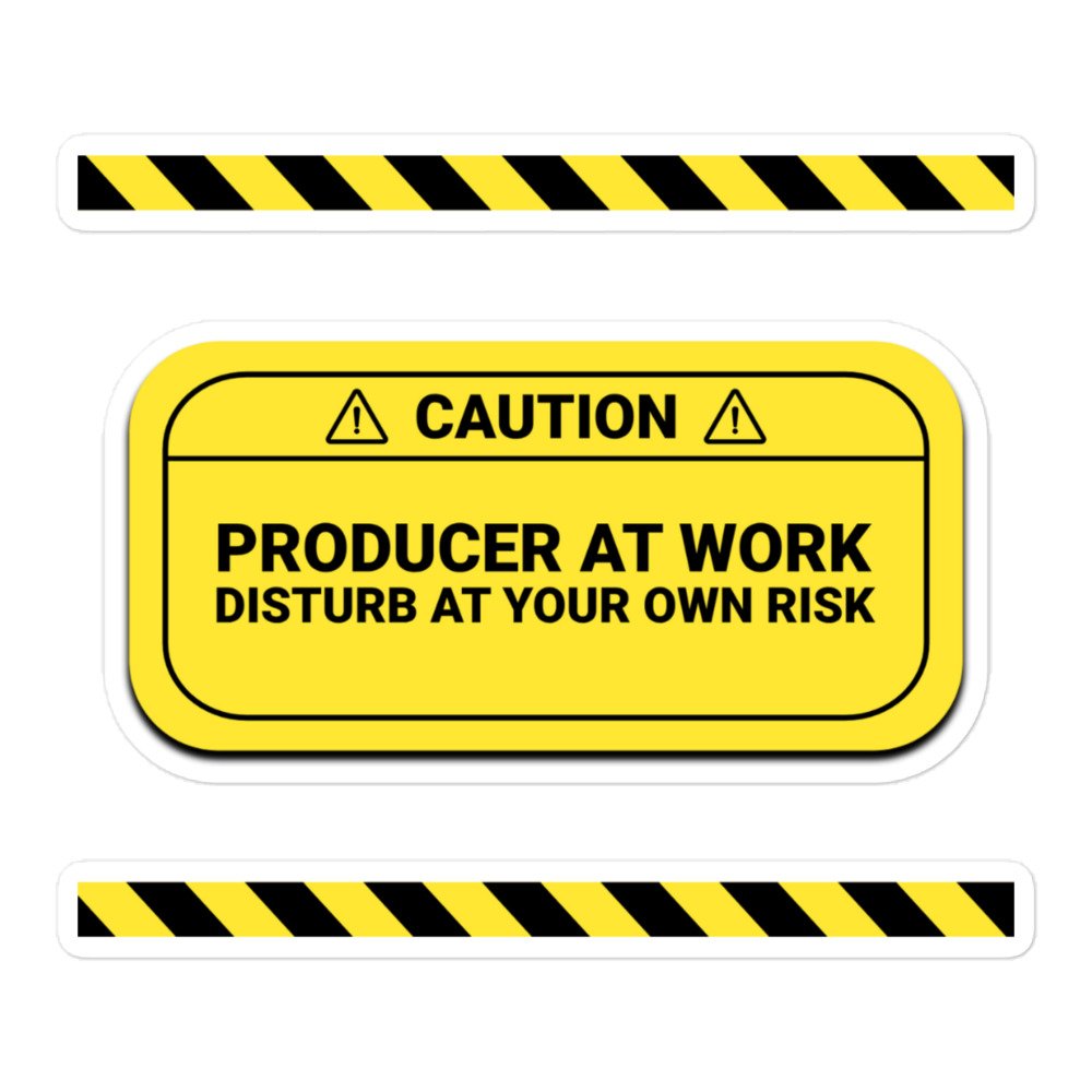 Caution: Producer At Work Sticker