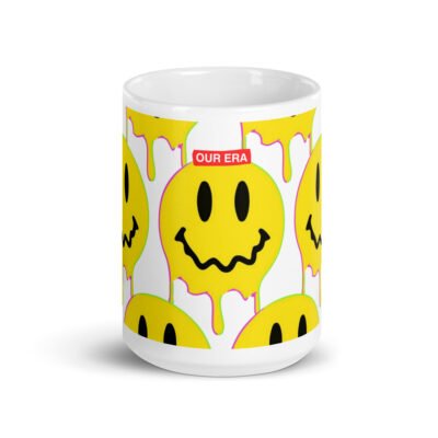 Smiley Acid Face Drip White Mug - Image 7