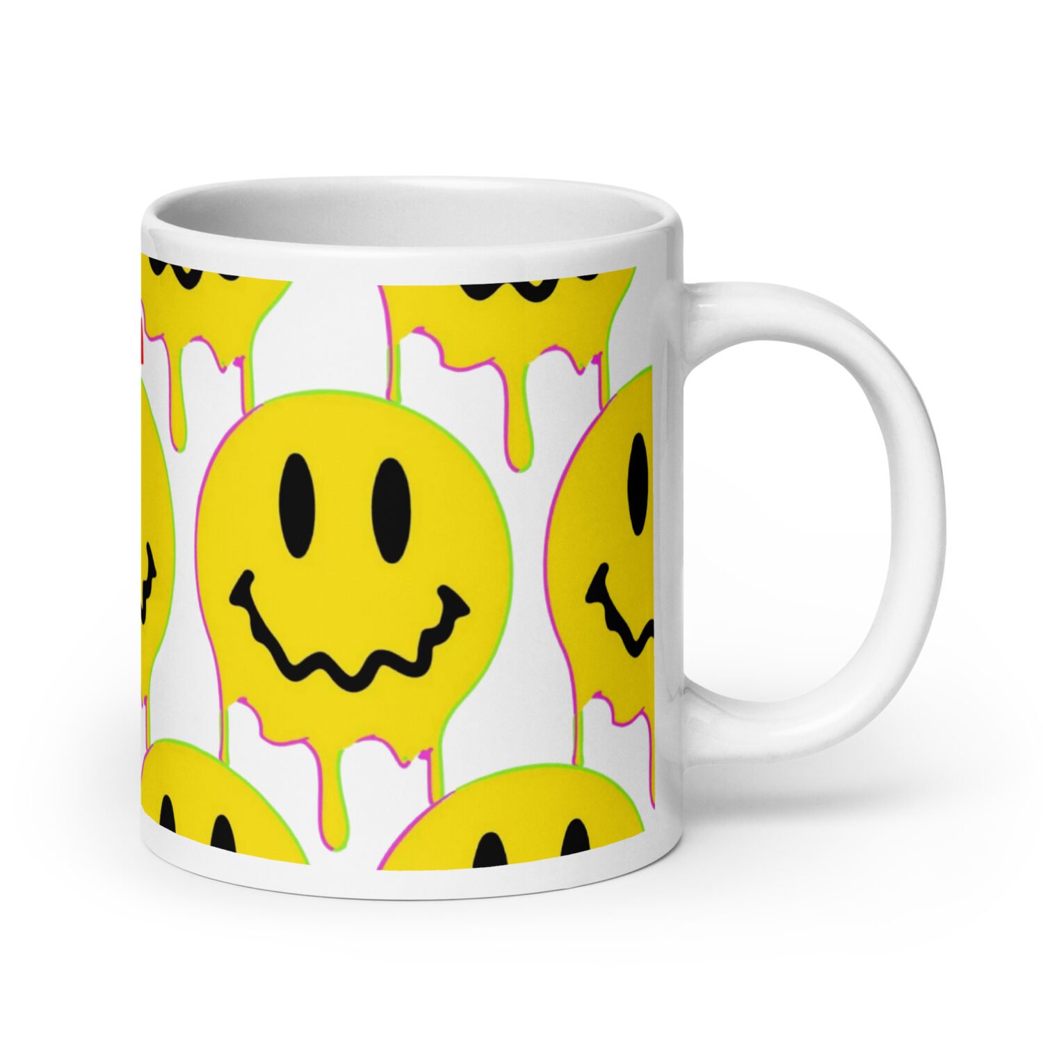 Smiley Acid Face Drip White Mug